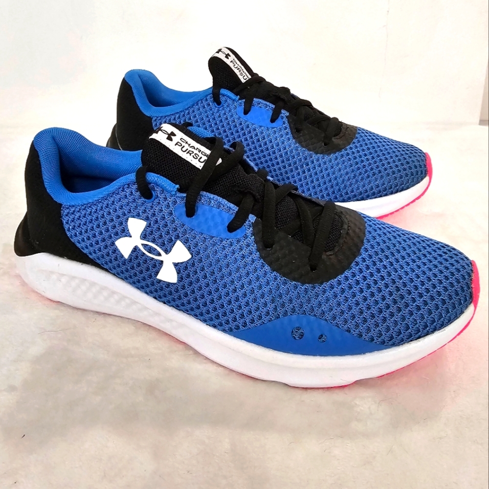 Under Armour Womens Charged Pursuit 3 Victory Blue & Black Running Shoes